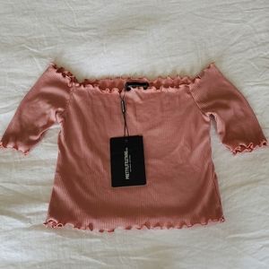 PrettyLittleThing NWT Pink Crop Top Size 2